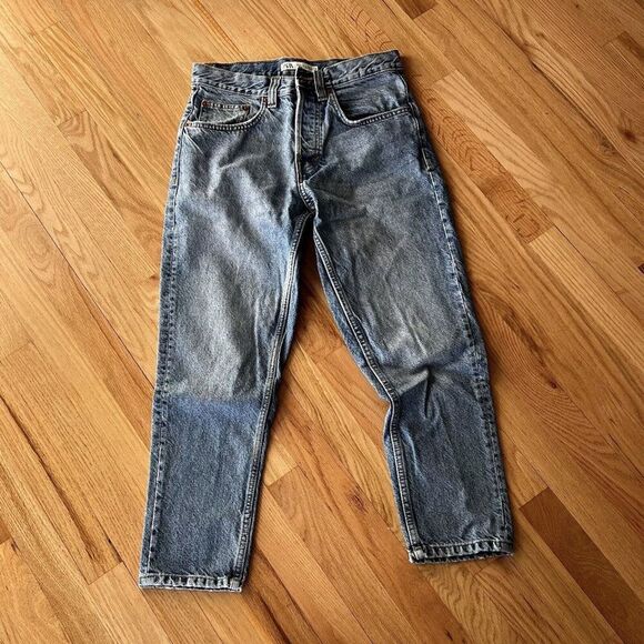 ZARA Men's Jeans Size 30 Straight‎ Fit Distressed light wash Blue Denim casual - Picture 1 of 7